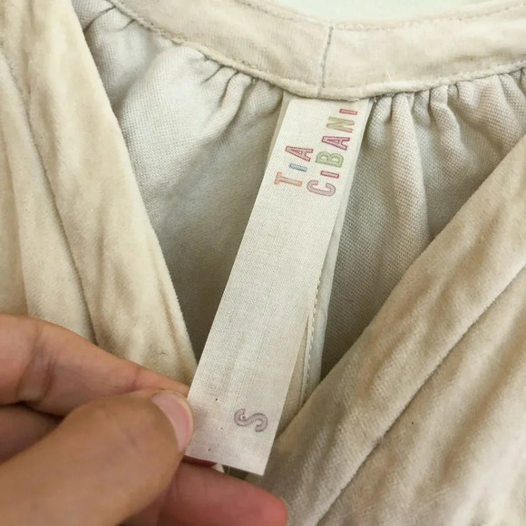 Tia Cibani Cream Velvet Velour Button Down Cropped Tie Waist Bohemian Jumpsuit S - Picture 6 of 10